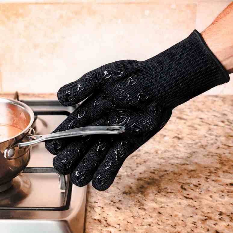 1 Pair Short Oven Mitts, Heat Resistant Silicone Kitchen Mini Oven Mitts  for 500 Degrees, Non-Slip Grip Surfaces
